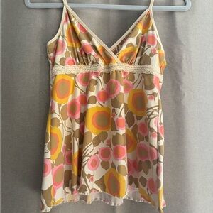 Alexandra Bartlett Pink and Yellow Floral Camisole